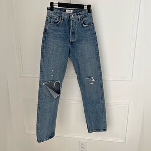 Agolde Light Blue distressed High-Rise Denim Jeans